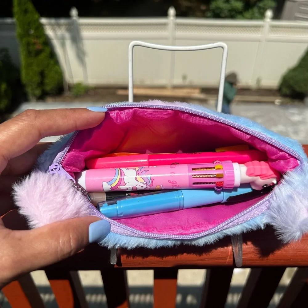 Cat Plush Pencil Case Plush Cosmetic Bag Travel